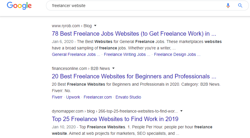 Freelance Website Search for Drop Servicing Business 