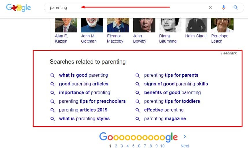 parenting google search