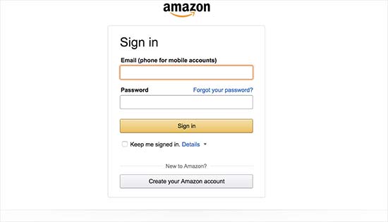 amazon associate sign in page