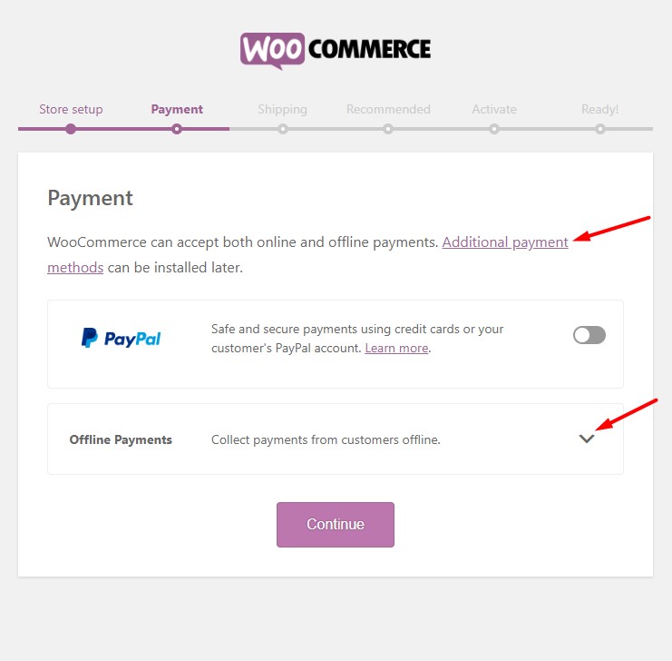 woocommerce payment setup